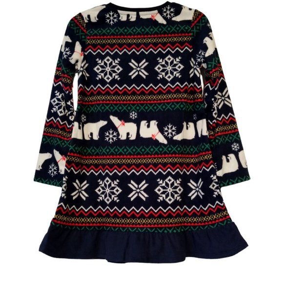 GIRL & DOLL Matching pajamas  SMALL (5-6)  Polar Bear Fleece  Navy Blue NWT  2pc - Picture 4 of 10